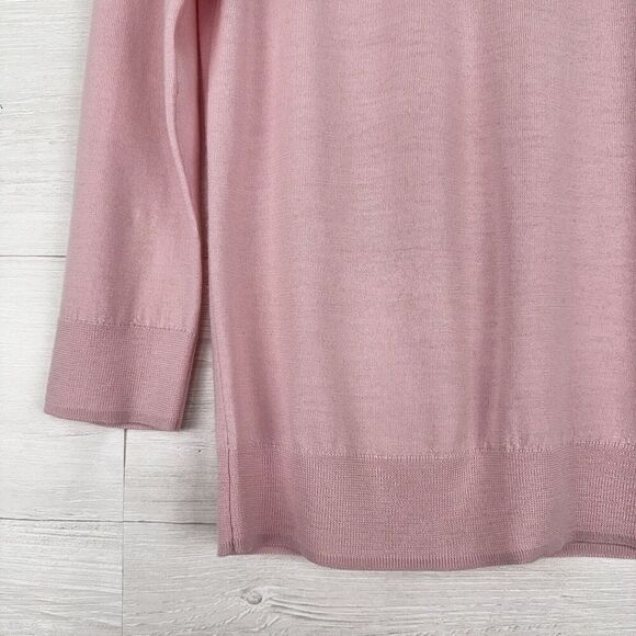J.Crew Tippi Sweater Baby Pink‎ Floral Liberty Collar Women S 100% Merino Wool - Picture 5 of 16